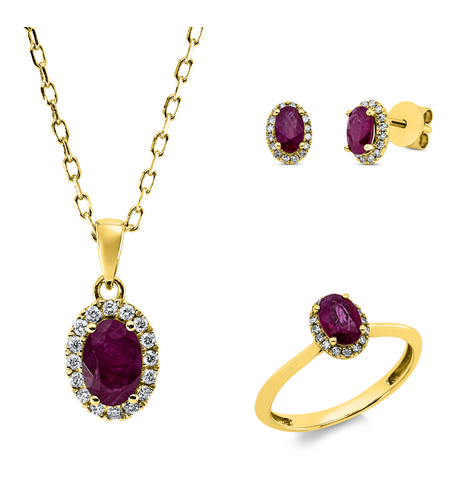 1.93 ct Set with diamonds and rubys