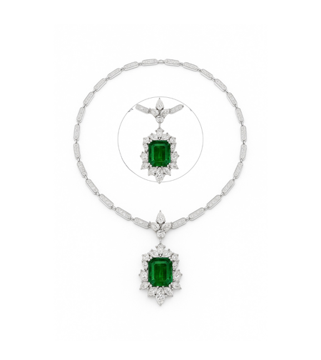 13.59 к Колие със смарагди и диаманти