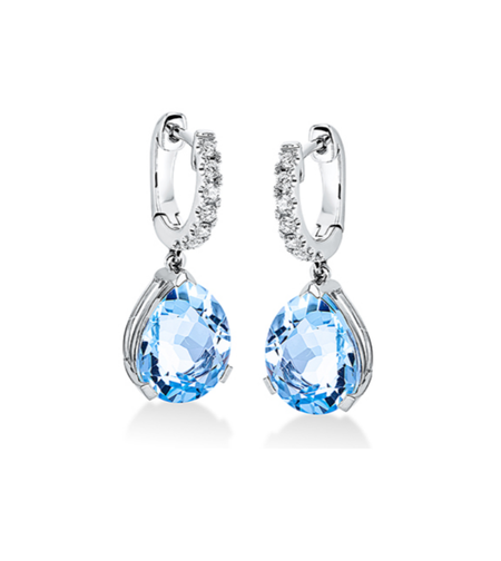 9.02 ct Earrings with topaz and diamonds