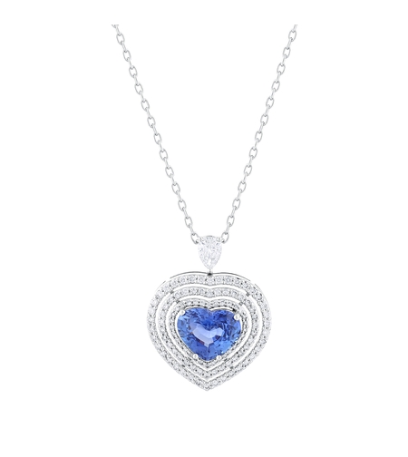 4.78 ct Necklace with sapphire and diamonds