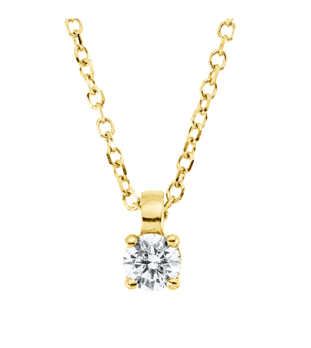 0.13 к Колие с диамант в жълто злато