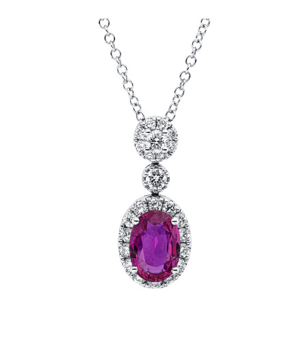1.36 ct Necklace with ruby and diamonds