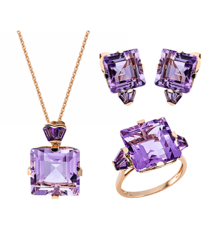 30.50 ct Set with amethyst