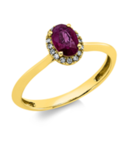 0.58 ct Ring with diamonds and rubys