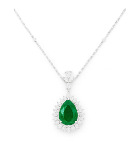 7.58 к Колие със смарагд и диаманти