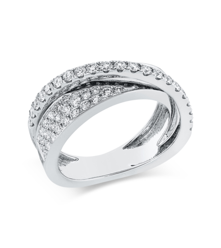 0.88 к Пръстен с диаманти от бяло злато