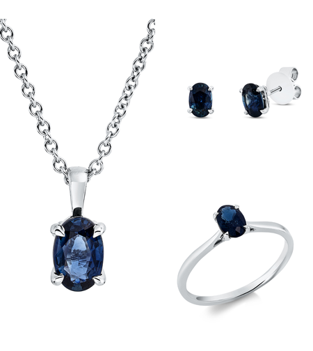 2.47 ct Set white gold with sapphire