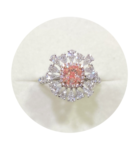 2.47 ct Pink diamond ring