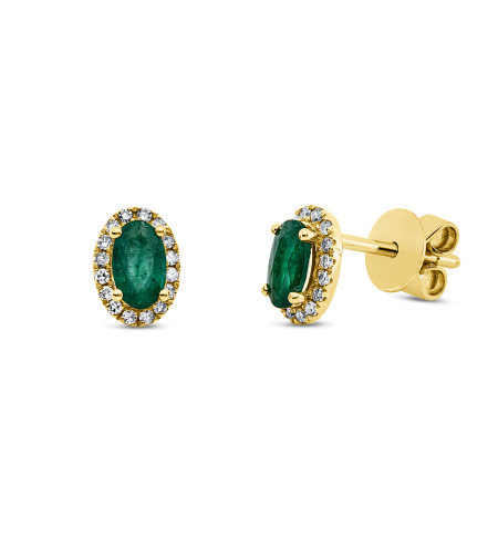 0.53 ct Emeralds and diamonds earrings