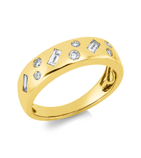 0.41 ct Yellow gold ring with diamonds