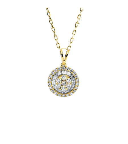 0.47 ct Yellow gold diamond necklace