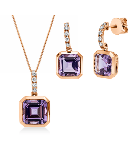 8.12 ct Set with amethyst and diamonds