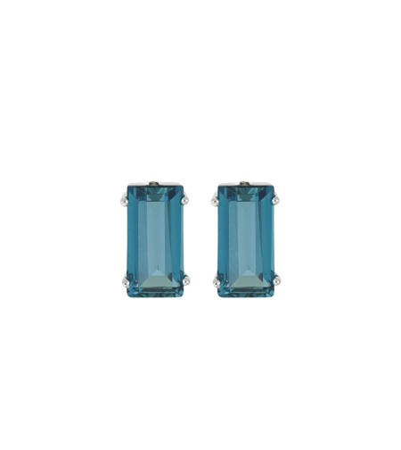 4.03 ct London topaz and diamond earrings