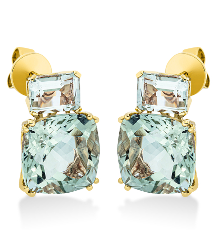 14.40 ct Green amethyst earrings