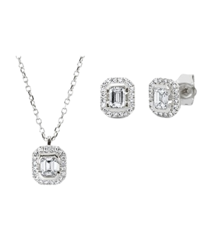 0.77 ct Set with baguettes