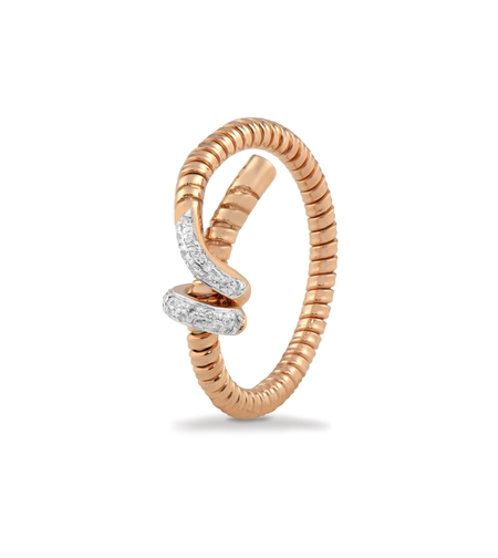 0.10 ct Serpenti diamond ring in rose gold