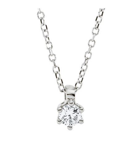 0.14 к Колие с диамант в бяло злато