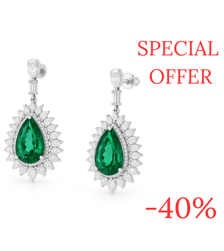 11.20 ct Emerald and diamonds earrings