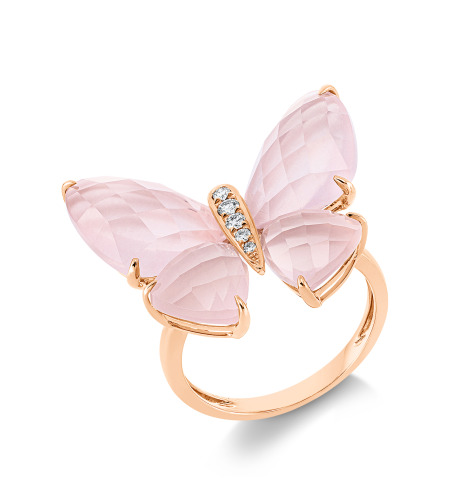 12.47 ct Ring with diamonds and quartz
