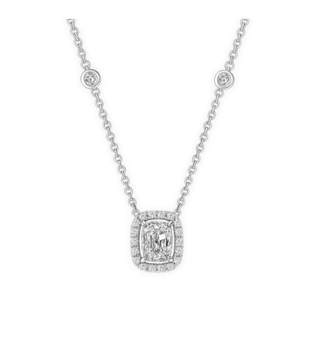 1.25 ct Cushion cut investment necklace