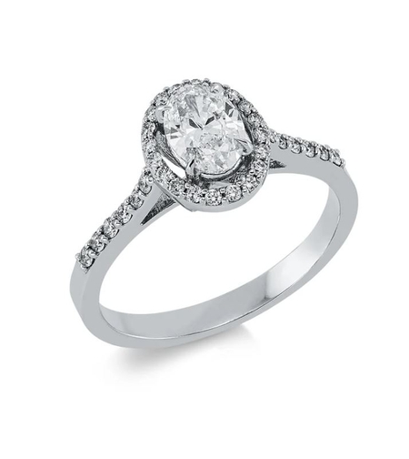 0.89 ct White gold diamond ring