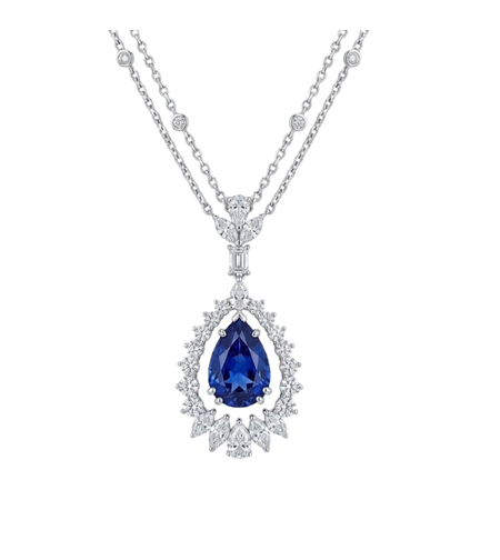 10.03 ct Tanzanite and diamonds necklace