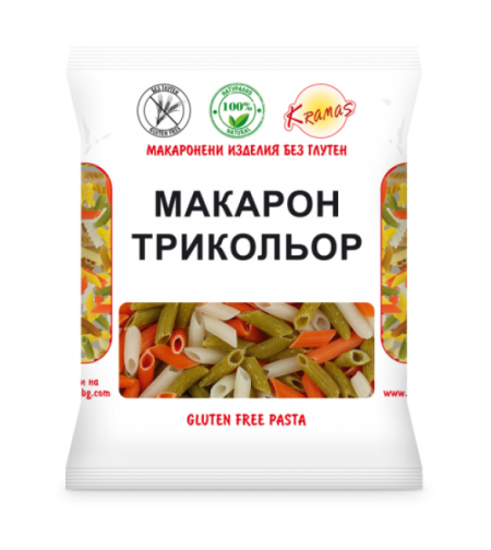 Макарони трикольор с ориз, грах и леща 250 гр