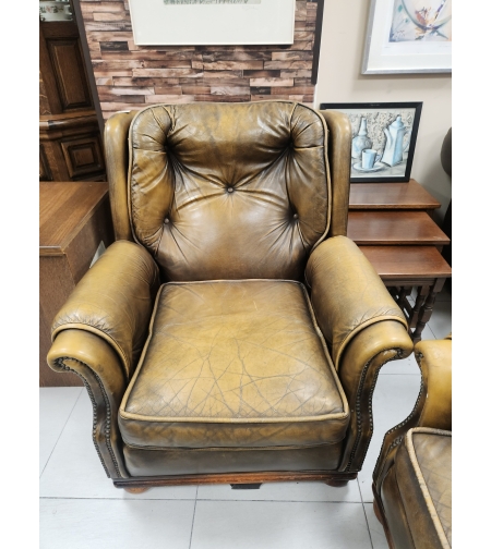 Фотьойл тип Chesterfield цвят уиски