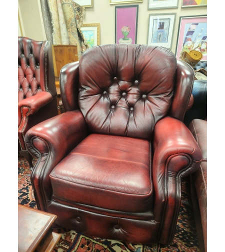 Фотьойл стил Chesterfield цвят Ox Blood