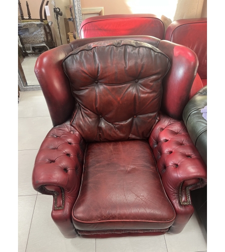 Кресло Честърфийлд модел Pegasus, цвят Oxblood (телешка кръв)