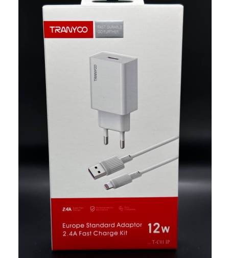 Комплект Fast Charge USB Адаптер 2.4а, 12w T-C01 Lightning кабел