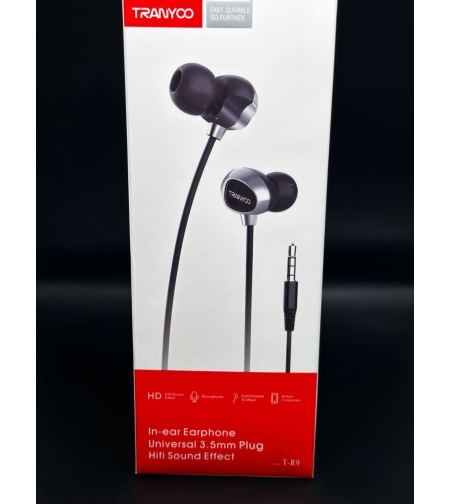 Hi-Fi слушалки с кабел T-R9 черни