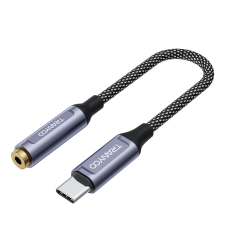 Type C към 3.5mm, плетен аудио адаптер Т-Е8