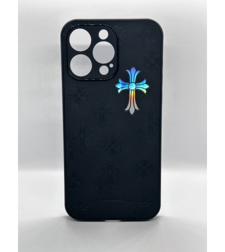 Модерен, черен калъф от плат с кръст RT-17 за iPhone 13