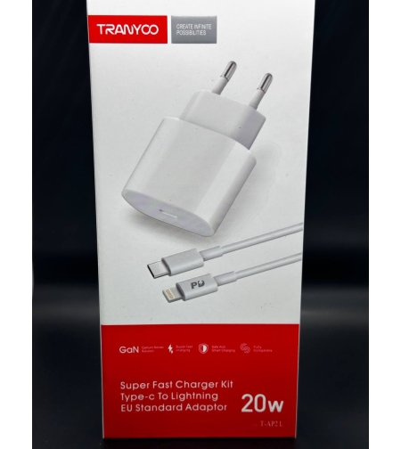 Комплект PD Адаптер 20w Т-AP2 със супер бързо зареждане и Lightning кабел
