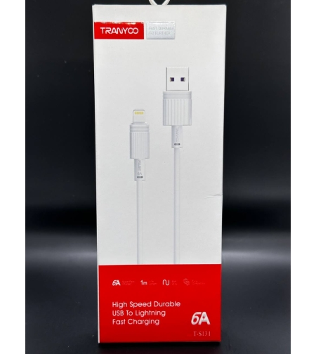 Кабел с бързо зареждане 6А и защита против прегъване Lightning към USB A T-S13L