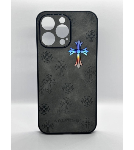 Модерен, сив калъф от плат с кръст RT-17 за iPhone 13