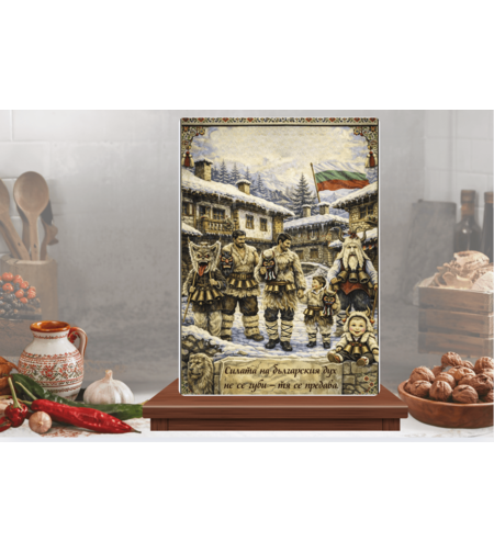 Стъклена персонализирана дъска  Кукери 1