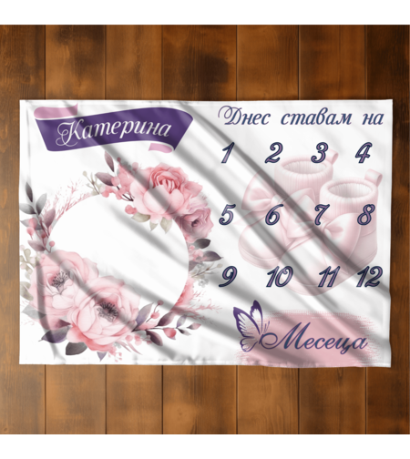 Бебешко одеяло Момиче месечинки 4