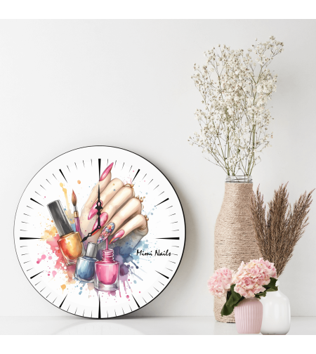 Персонализиран стъклен часовник Маникюристка 3
