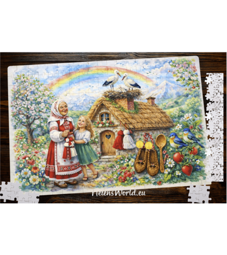 Картонен пъзел Баба Марта 2
