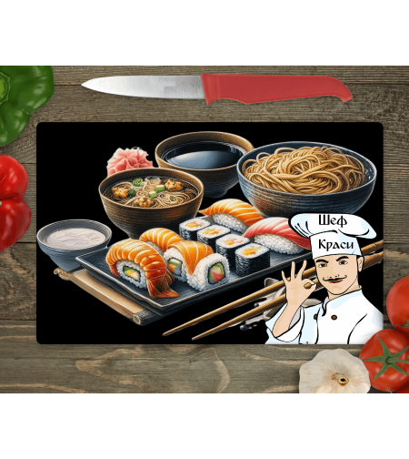 Стъклена дъска за рязане Суши 3