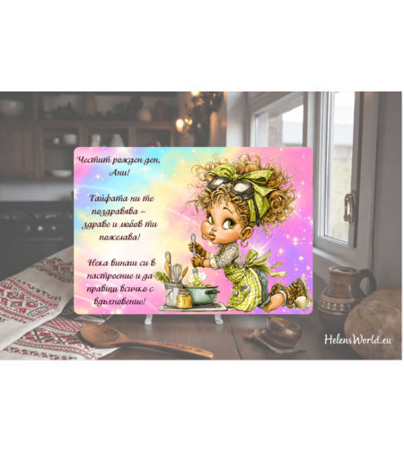 Стъклена персонализирана дъска за рязане Рожден ден 1