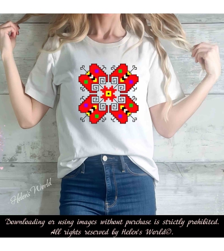 Тениска с български мотив България Шевица 8