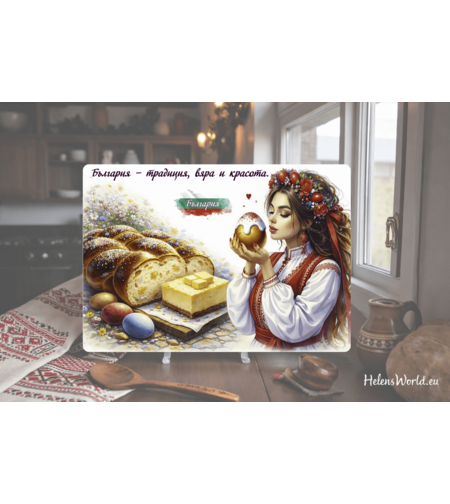 Стъклена дъска за рязане Великден 11