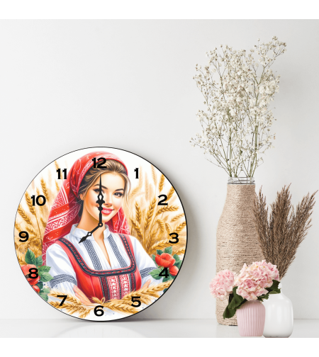 Персонализиран Стъклен часовник Българка 6