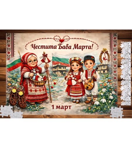 Картонен пъзел Баба Марта 1