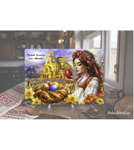 Стъклена дъска за рязане Великден 21