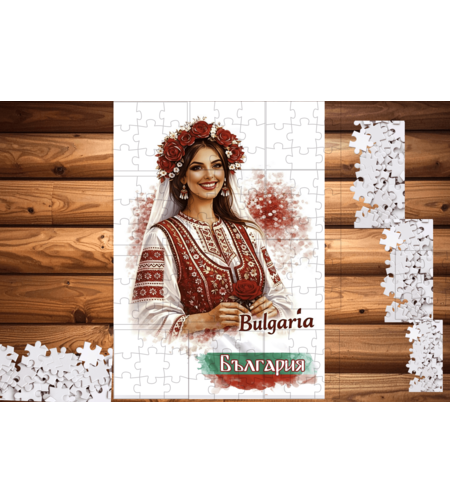 Картонен пъзел Аз обичам България 3
