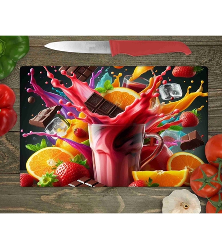 Стъклена дъска за рязане Питие 5